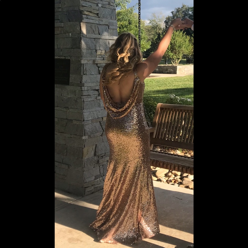 Gold prom dress